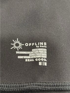 aerie Offline Black 7/8 Leggings (M)